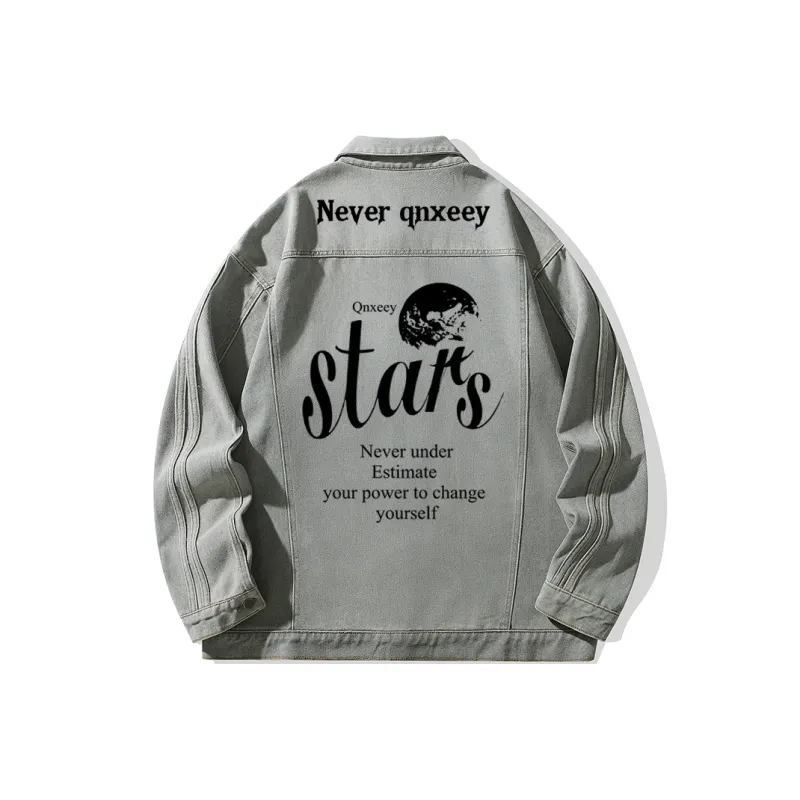 Qnxeey Denim Jackets & Coats Spring And Fall Season Unisex-7