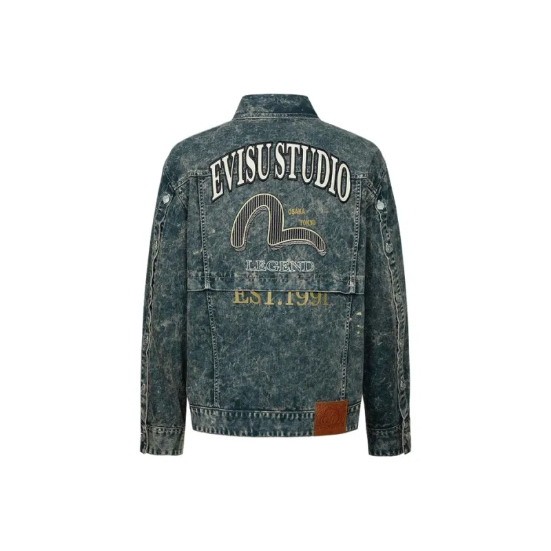 EVISU Denim Jacket Men's Navy Blue-0