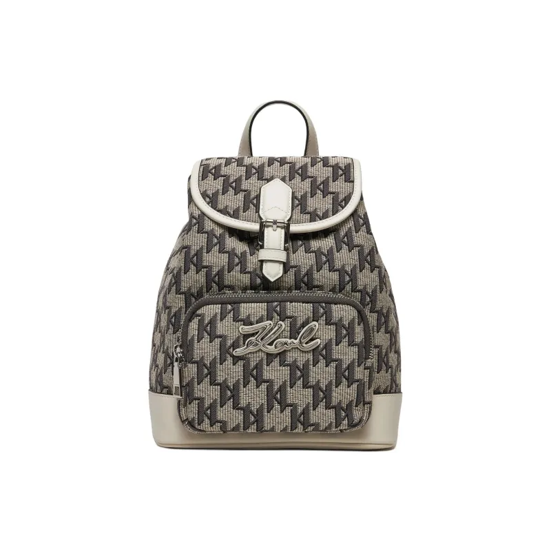 KARL LAGERFELD Fabric Backpack Trumpets Women's Gray Green-0