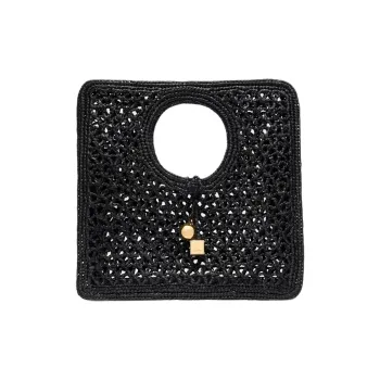 Jacquemus Raffia Handbag Small Size Women's Black
