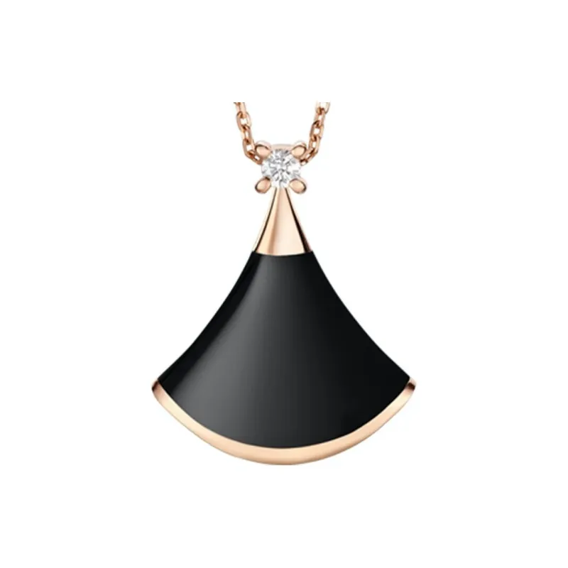 BVLGARI Divas' Dream Series 18K Rose Gold Necklaces Unisex Black-3