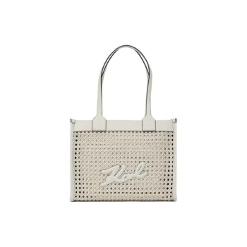 KARL LAGERFELD Polyurethane Tote Bag, Shopping Bag, Handbag Medium Size Women's White
