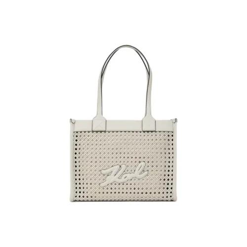 KARL LAGERFELD Polyurethane Tote Bag, Shopping Bag, Handbag Medium Size Women's White