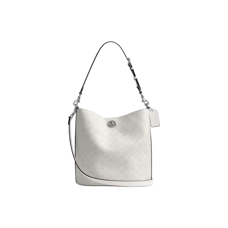 COACH Willow Coated Canvas Bucket Bag, Shoulder Bag, Crossbody Bag, Handbag Tubas Women's Chalk White-0