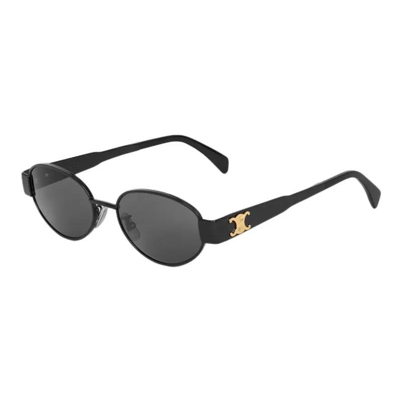 CELINE Metal Oval Sunglasses Women's Black-0