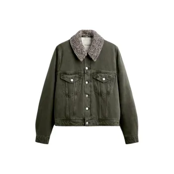 Nanushka X ZARA Nanushka Collaboration Denim Jackets Men Army Green