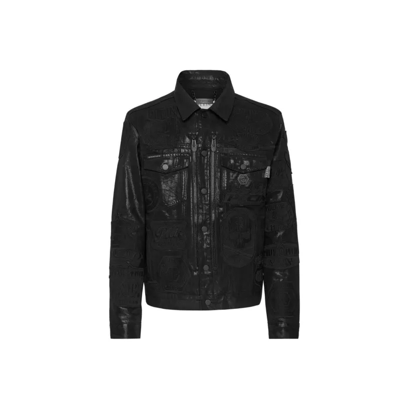 PHILIPP PLEIN Zipped Denim Jacket-0