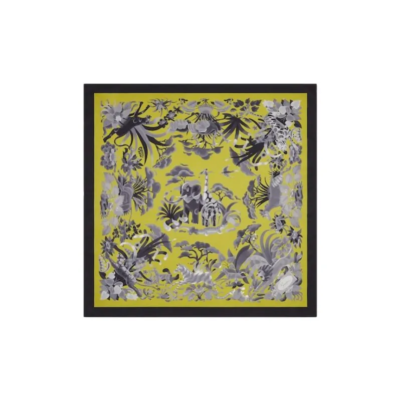 GUCCI Silk Scarves Unisex Yellow-0