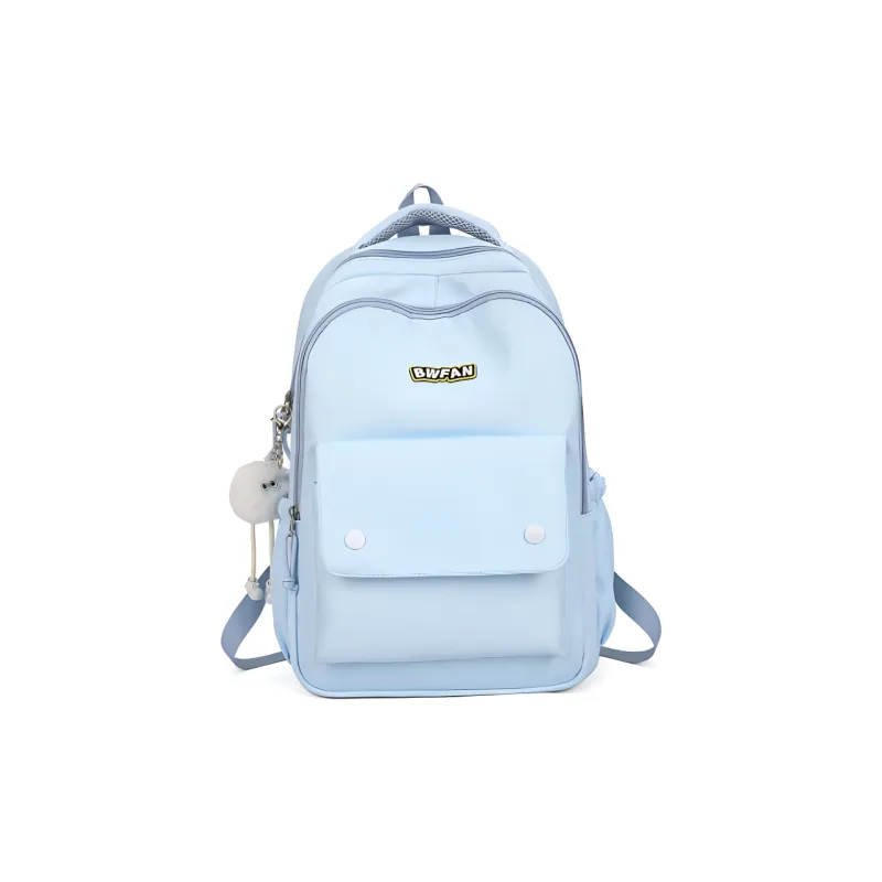 BRABOSTON Nylon Backpack Unisex Ecru/Black/Light Yellow/Neon Green/Cyan/Light Blue-8