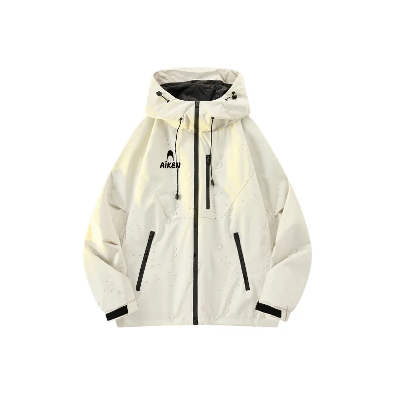 AKIN Water-Repellent Water-Resistant Windproof Windbreaker Jacket Unisex Red-2