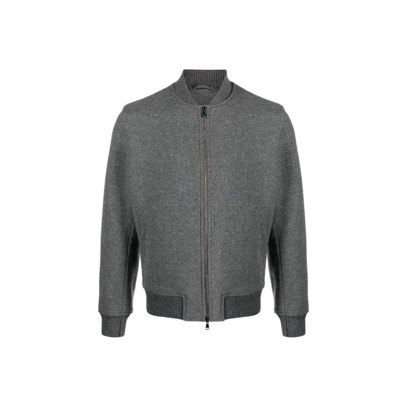 BARBA Band-collar Virgin Wool Jacket-0