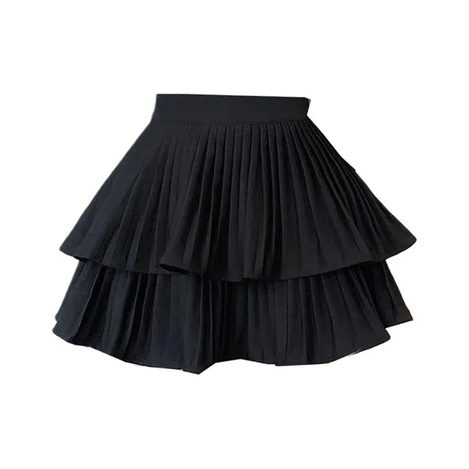 Mu Xiao Xin Casual Short Skirts Women's Black-4