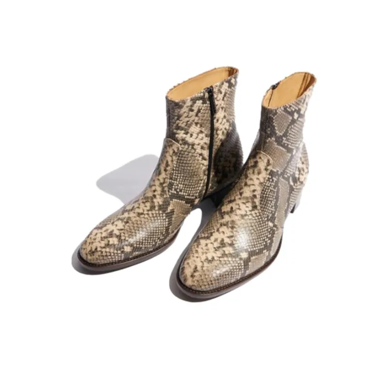 SCAROSSO Warren Python print Chelsea Boots-2