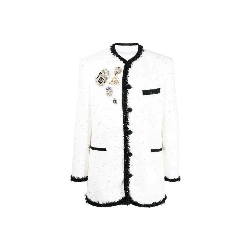 BALMAIN Coats Men White-0