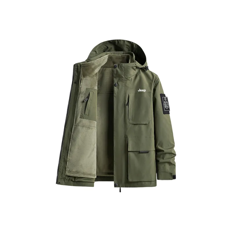 Jeep Wear Resistant Water Resistant Windproof Windbreaker Jacket Unisex-2