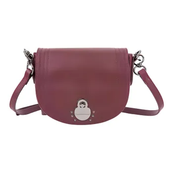 LONGCHAMP Cavalcade Leather Saddle Bag Shoulder Bag Crossbody Bag Women's Vermilion
