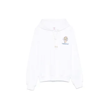 CASABLANCA Logo Embroidered Drawstring Hoodie