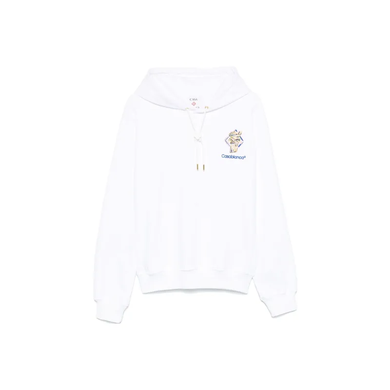 CASABLANCA Logo Embroidered Drawstring Hoodie-0