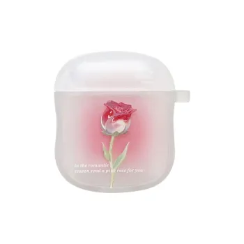 CHRROTA Compatibility With Apple AirPods 4 Silicone Blended Red Rose Headphone Cases