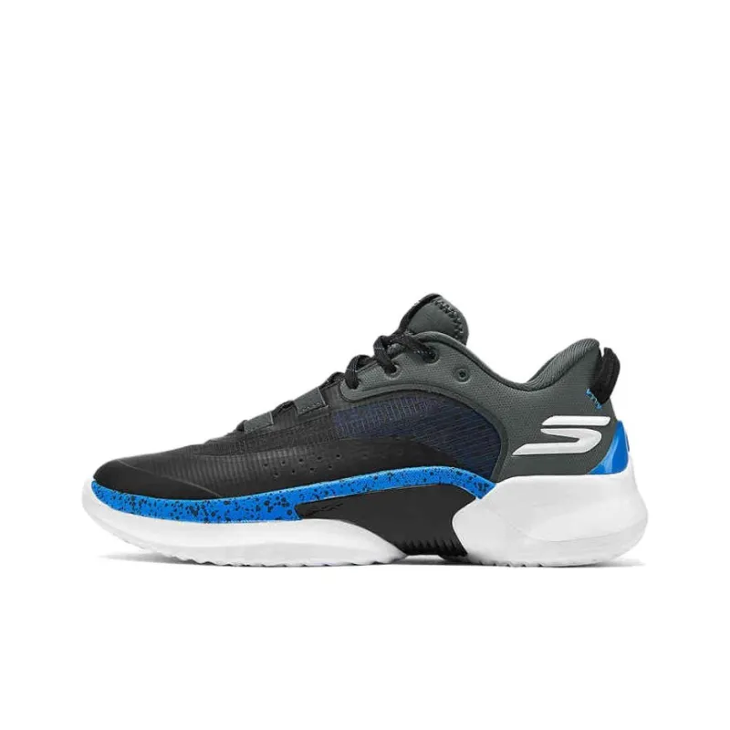 Skechers MEN'S GO BASKETBALL Anti Slip Wear Resistant Low Top Basketball Shoes Men's Black-0