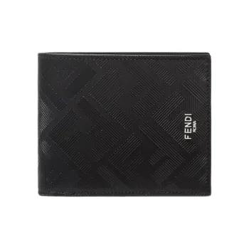 FENDI Leather Wallet Men's Black