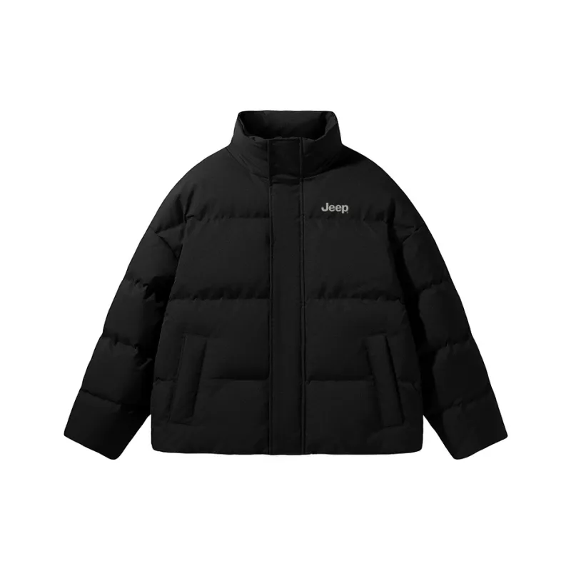 Jeep Zip Closure Stand Collar Warm Thickened Coat Puffer Jacket Unisex-0