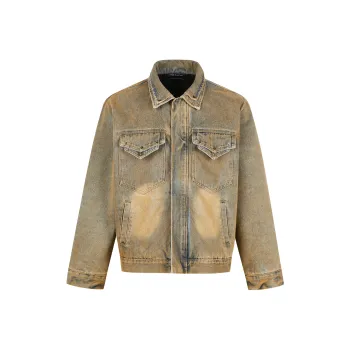 MADE EXTREME Denim Jacket Unisex Washed Yellow Mud