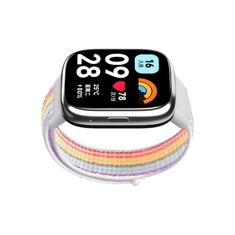 ZHENGGUANG Watch Band Apple Red Beige Compatibility Nylon Material-4
