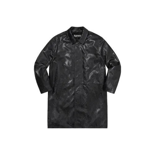 Supreme Leather Snake Trench Coat