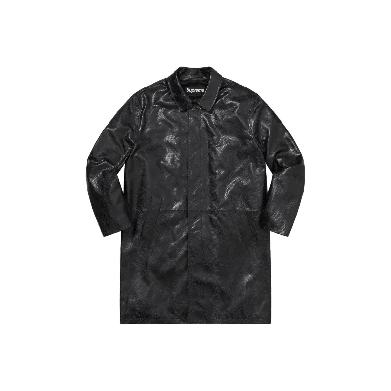 Supreme Leather Snake Trench Coat-3