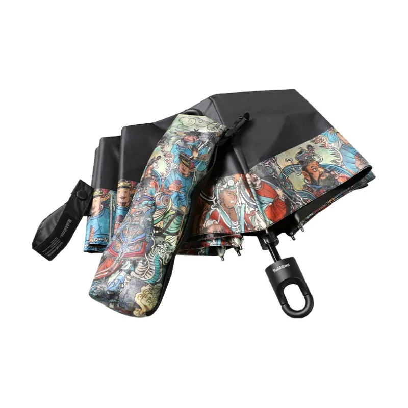 RABBITUU Sun Protection Rebound Automatic Umbrella For Men, Portable & Foldable, Dual Use For Sunny And Rainy Days-2