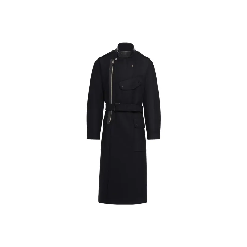 TOM FORD Belted-waist Off-centre Coat-0