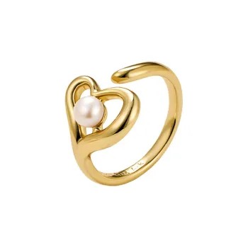 Amber Lollipop Pearl Rings Women's