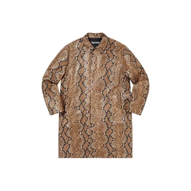 Supreme Leather Snake Trench Coat-0