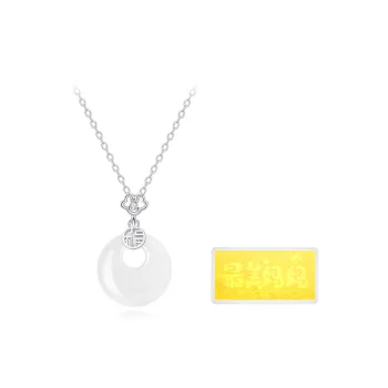 Fortune Gold Chalcedony Jade Necklaces Women's