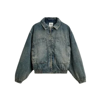 ZARA Denim Jackets Men Blue
