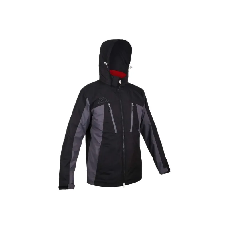 Kappa Waterproof And Windproof To Keep Warm Windbreaker Jacket Men's Black Red-0