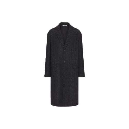 Valentino Optical Motif Single Breasted Coat