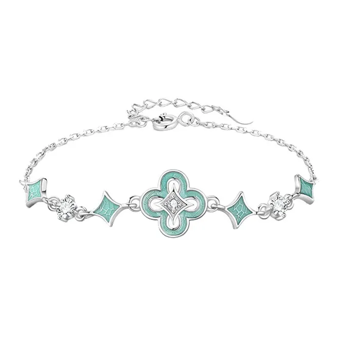 Heart Grass S925 Silver Bracelets Women's-0