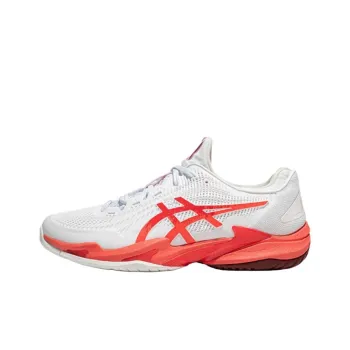Asics Court FF 3 Novak Anti Slip Wear Resistant Low Top Tennis Shoes Men's White Red