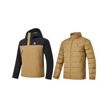 QIAODAN Mountain God Series Windbreaker Jackets Men Black/Congo