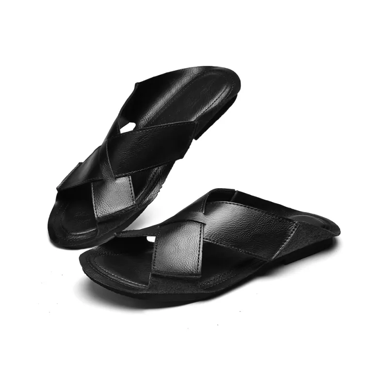 Qiandongmeili Rubber Sole Abrasion Resistant Cushioning Slide Slippers Men's-1