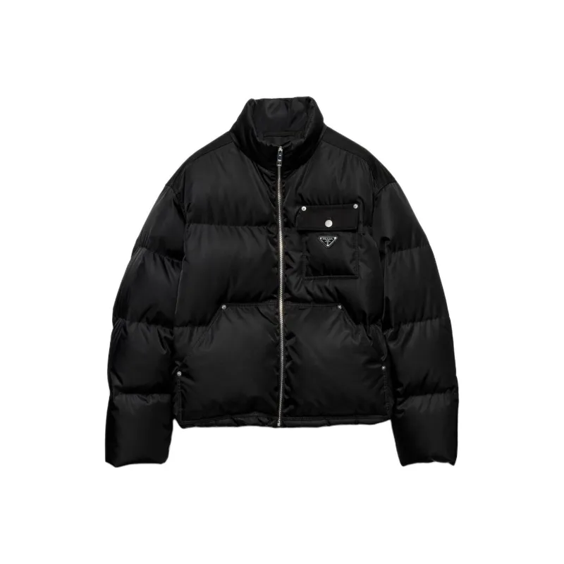 PRADA Triangle Logo Zipped Padded Jacket-0