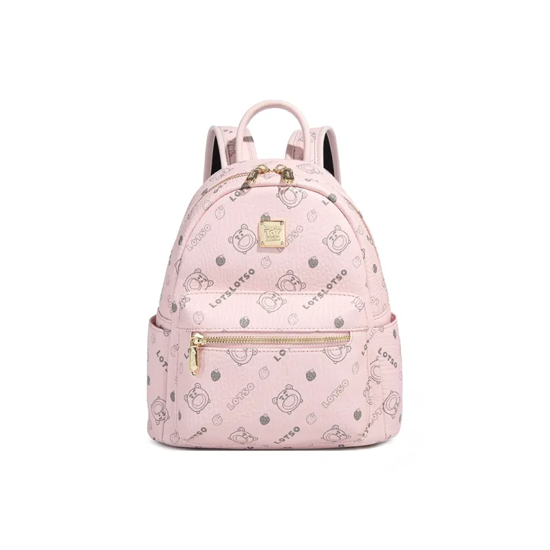 Disney Strawberry Bear Series Synthetic Leather Backpack Medium Size Women's Multicolor-1
