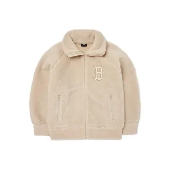 MLB FLEECE Series Boston Red Sox Velvet Jackets Unisex Apricot