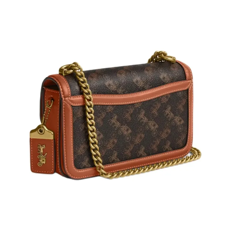 COACH Hero Coated Canvas Crossbody Bag, Shoulder Bag Small Size Women's Truffle With Amber-1