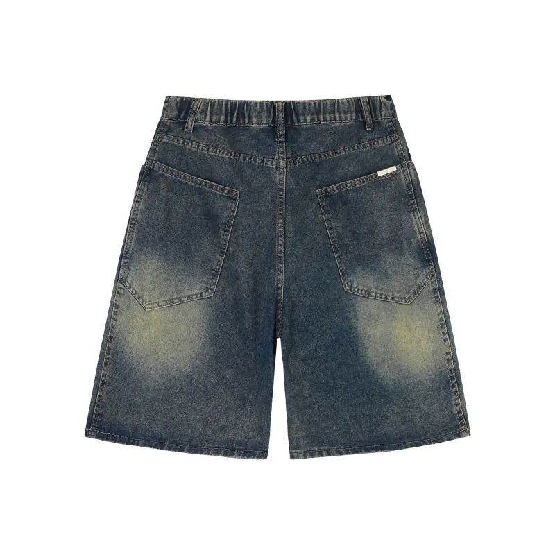 BIPOLAR Denim Shorts Unisex Dark Blue-1