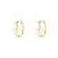Floral Circle Hoop Earrings Yellow White