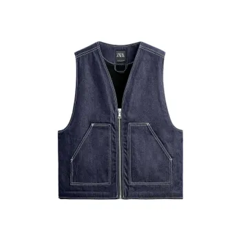 ZARA Vests Men Blue