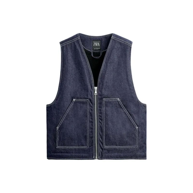 ZARA Vests Men Blue-0